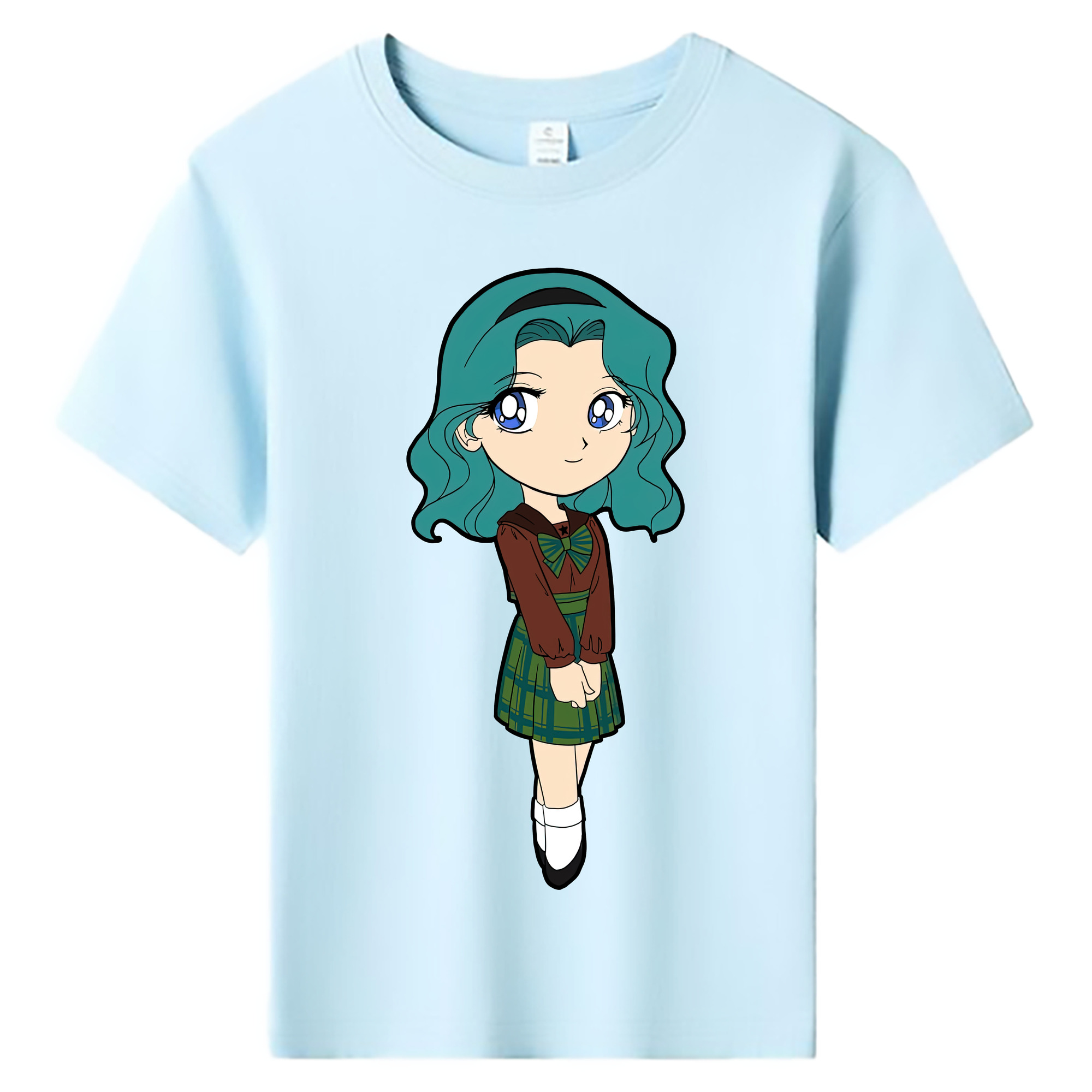 （画像用） 美少女戦士セーラームーン 海王 みちる（かいおう みちる） Sailor Moon Kaiou Michiru 綿100％キッズTシャツ（フロントプリント）